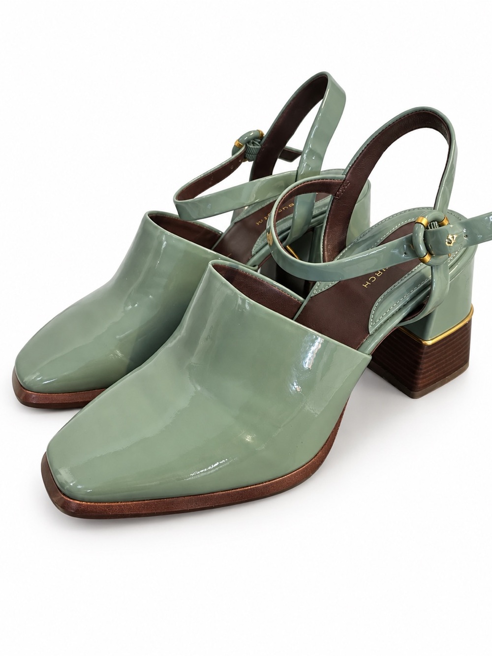 Tory Burch Mint Green Patent Slingback Mules - Picture 1 of 9